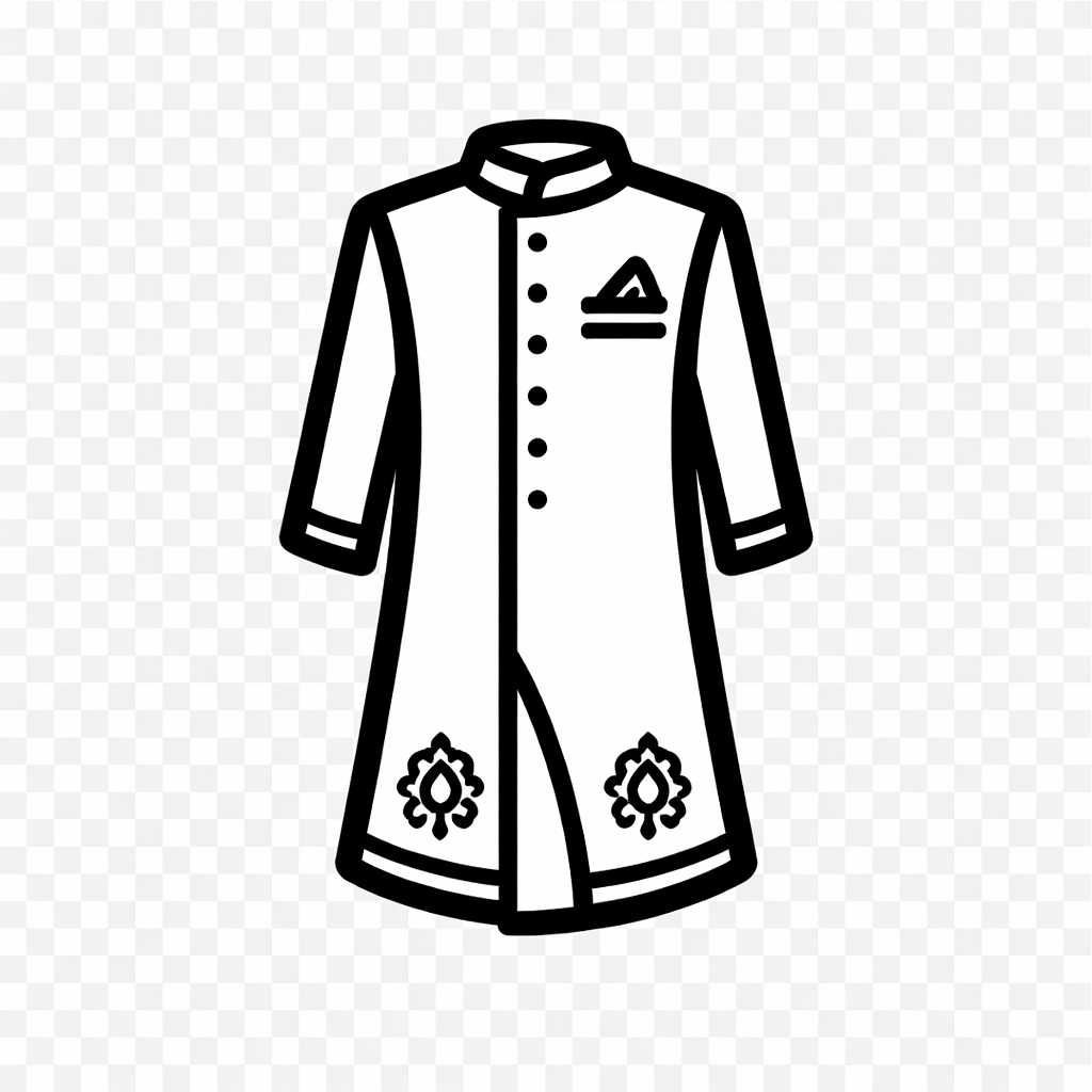 sherwani icon in black and white